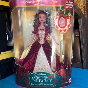 Disney Holiday Princess Belle Doll. Unopened box, slight dings